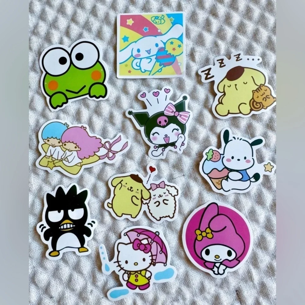 New Sanrio Hello Kitty & Friends Kawaii Waterproof Stickers Set of 50 - 2” x 2”